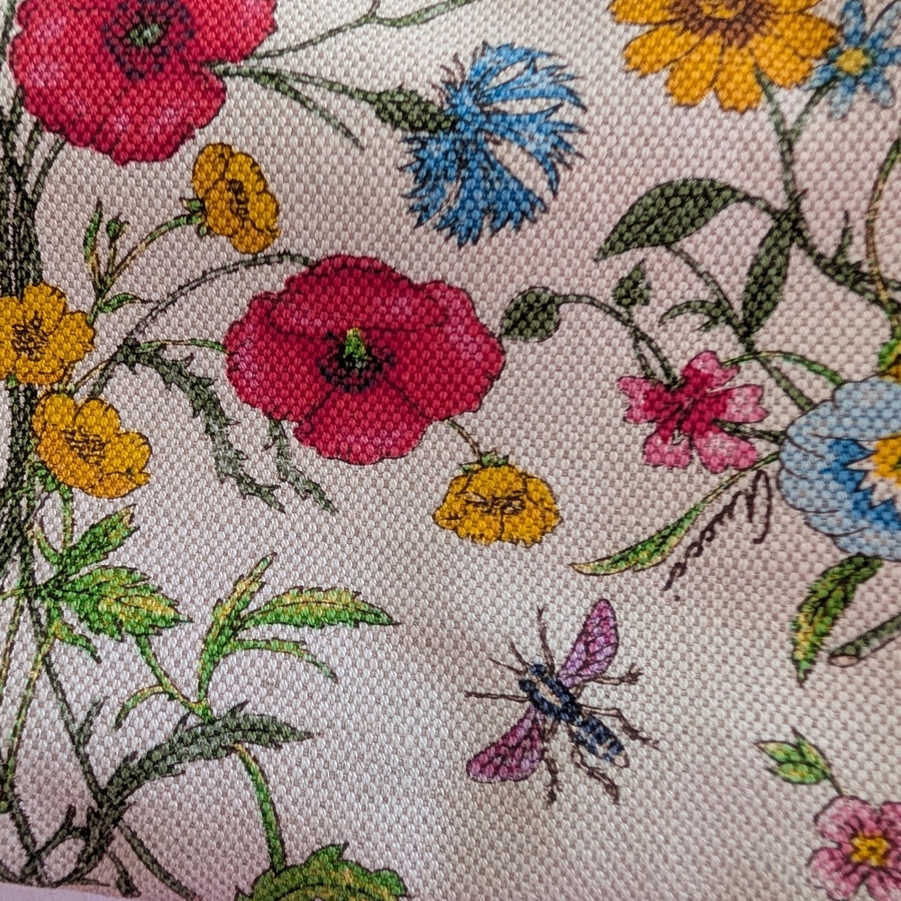 Gucci Floral Canvas Shoulder Bag with Bamboo Handles - Picture 9 of 12